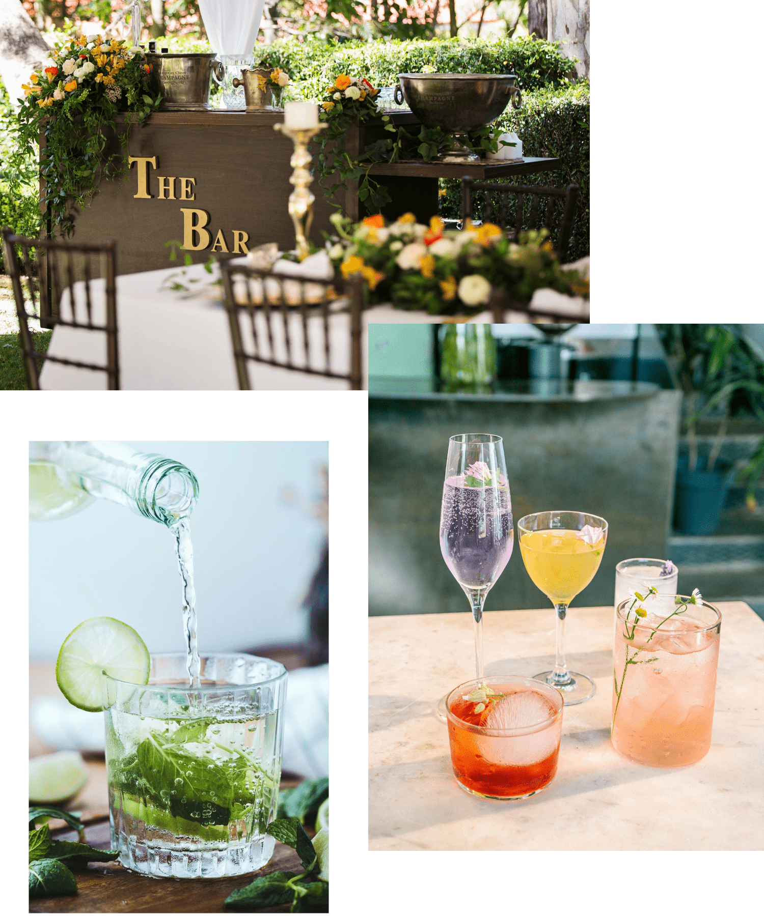 wedding bartending collage